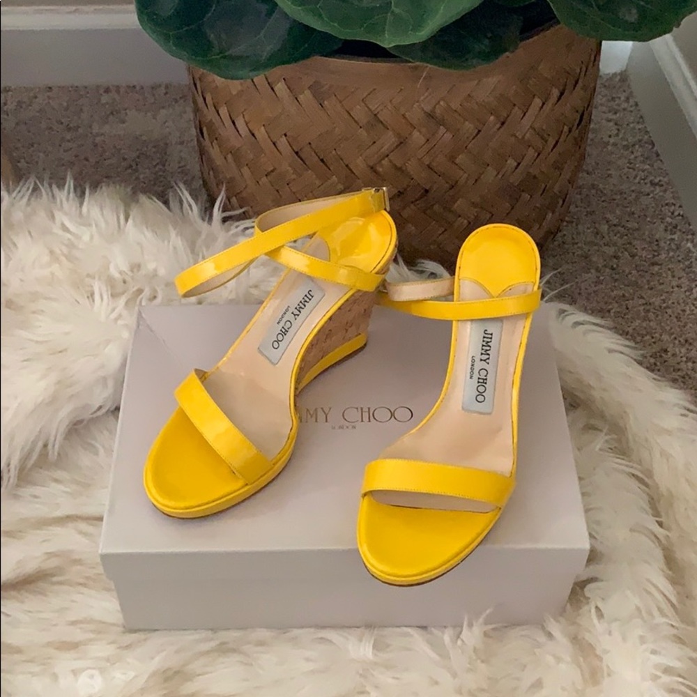 Jimmy Choo patent wedges